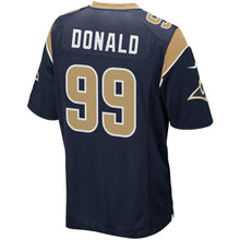 Load image into Gallery viewer, Aaron Donald Los Angeles Rams Youth Game Jersey - Navy 2018/2019