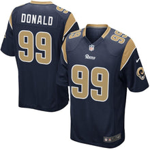 Load image into Gallery viewer, Aaron Donald Los Angeles Rams Youth Game Jersey - Navy 2018/2019