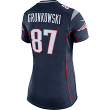 Load image into Gallery viewer, Rob Gronkowski New England Patriots Super Bowl LIII 53 Champions Patch Football Women's Jersey - Navy Blue - 2019