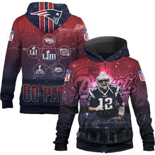 Load image into Gallery viewer, 3D Hoodie Tom Brady New England Patriots 5x Super Bowls Champions