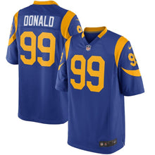 Load image into Gallery viewer, AARON DONALD LOS ANGELES RAMS SUPER BOWL YOUTH GAME JERSEY - ROYAL