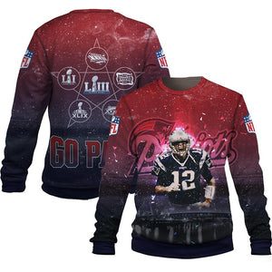 3D Hoodie Tom Brady New England Patriots 5x Super Bowls Champions