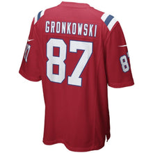 Load image into Gallery viewer, Rob Gronkowski New England Patriots Youth Alternate Game Jersey - Red 2018/2019 Super Bowl