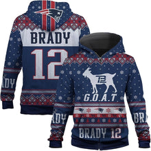 Load image into Gallery viewer, 3D Hoodie Tom Brady New England Patriots 5x Super Bowls Champions